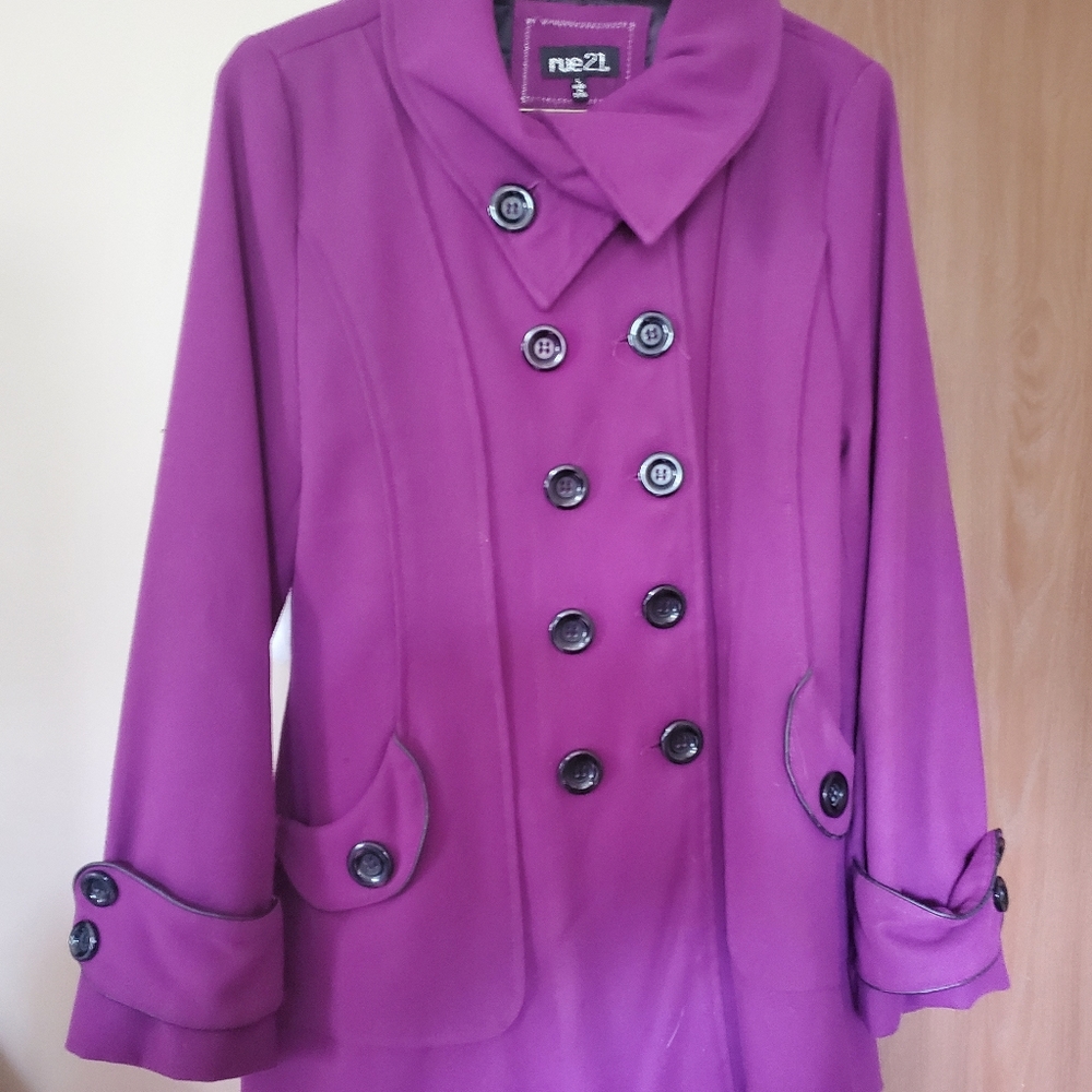 Vintage Purple Rue 21 Pea Coat